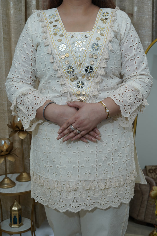 Off White cotton coord set