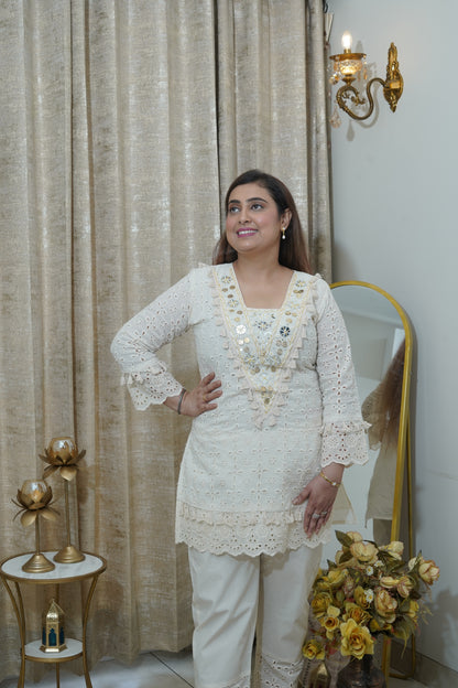 Off White cotton coord set