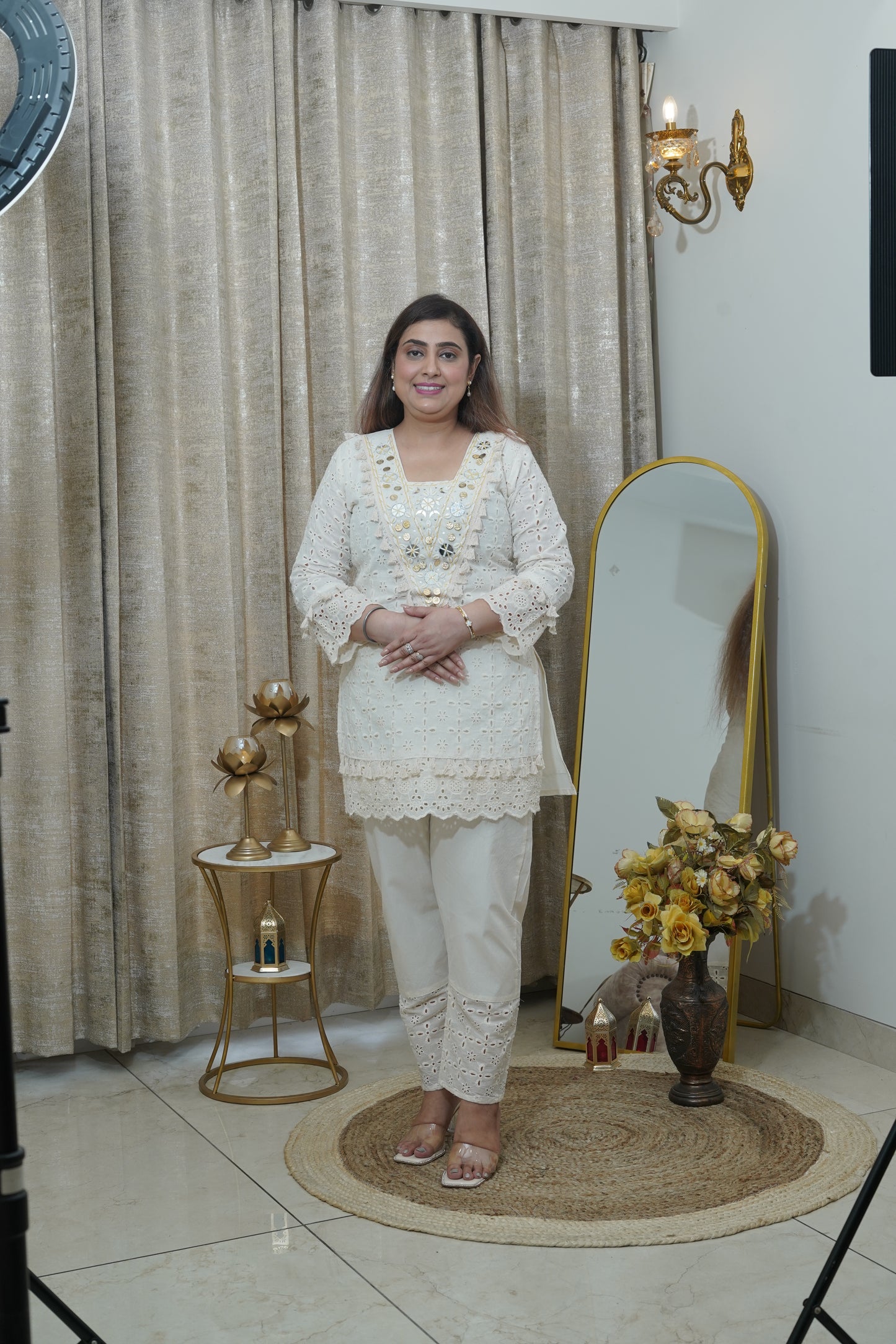 Off White cotton coord set