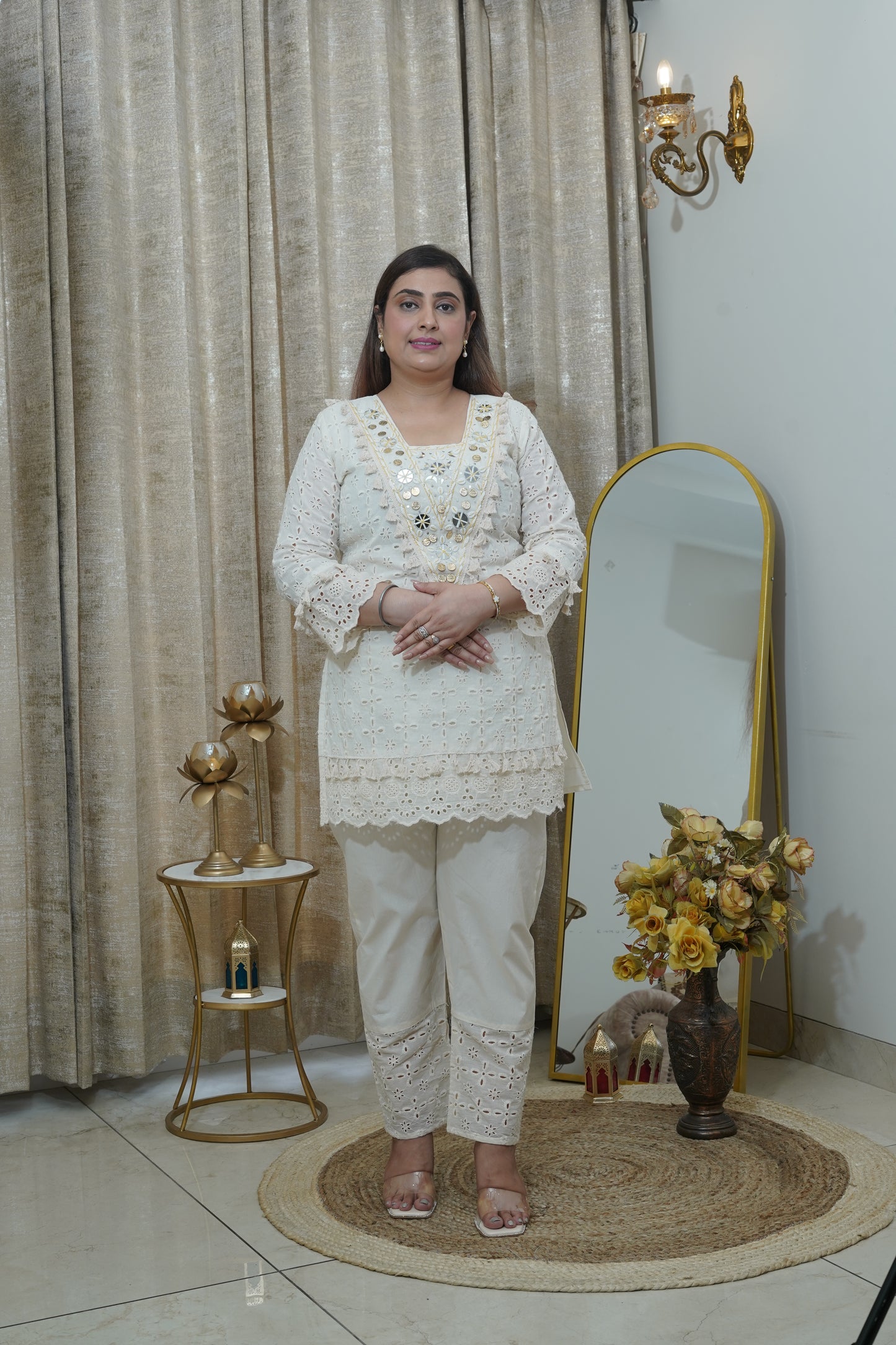 Off White cotton coord set