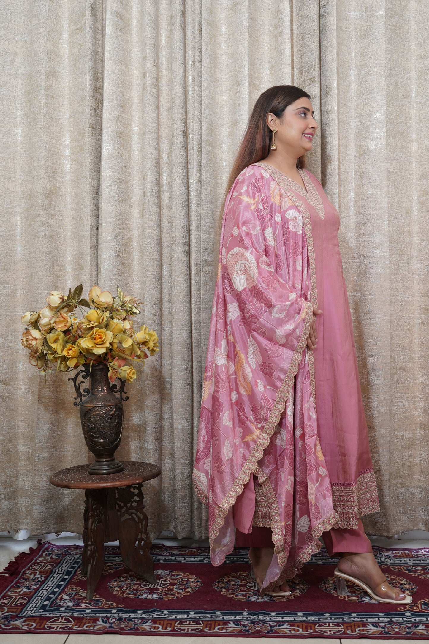 Rose Mauve silk suit