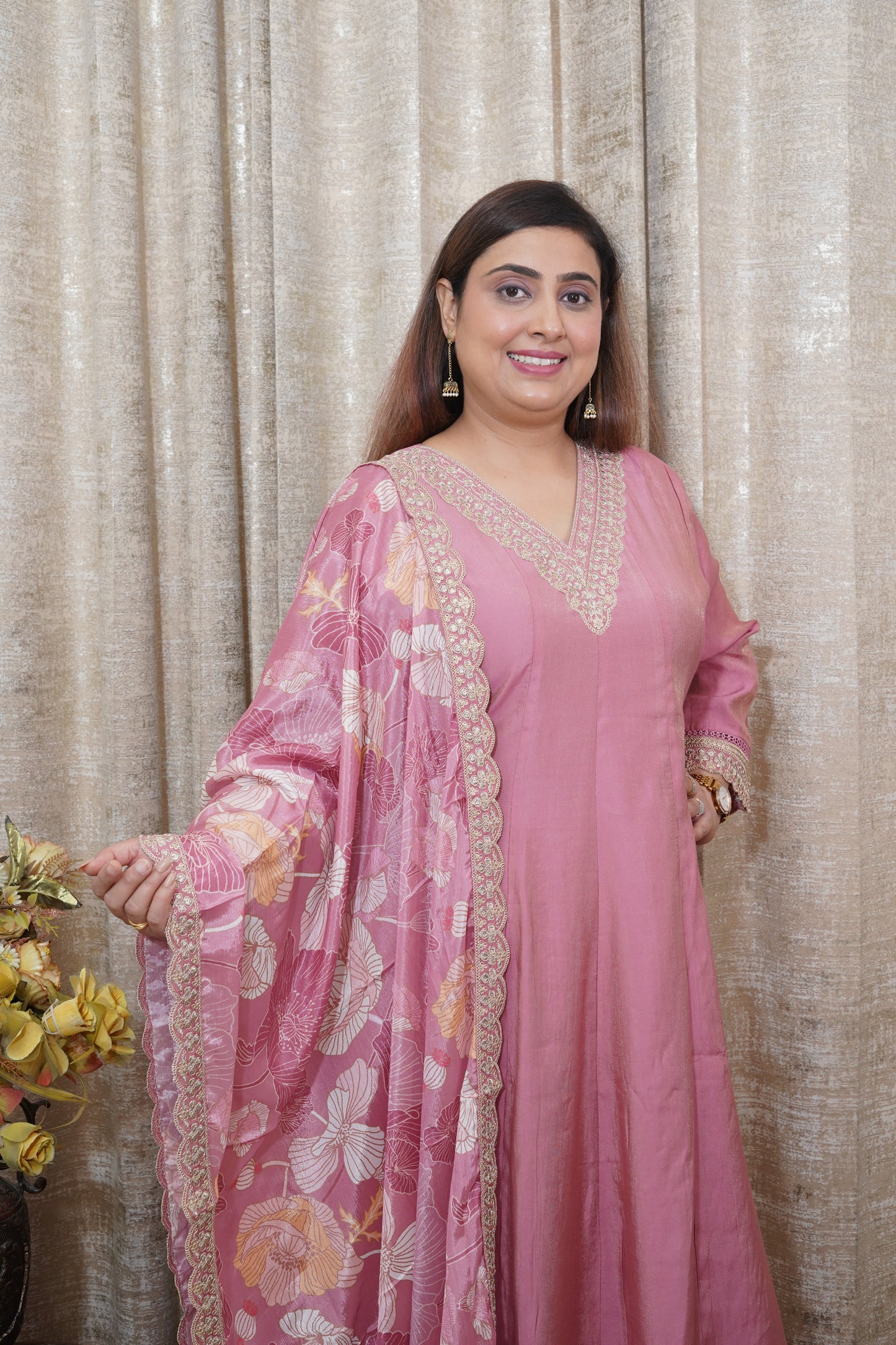 Rose Mauve silk suit