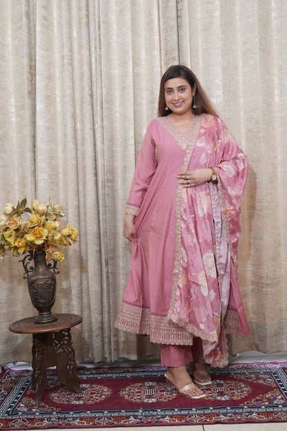 Rose Mauve silk suit