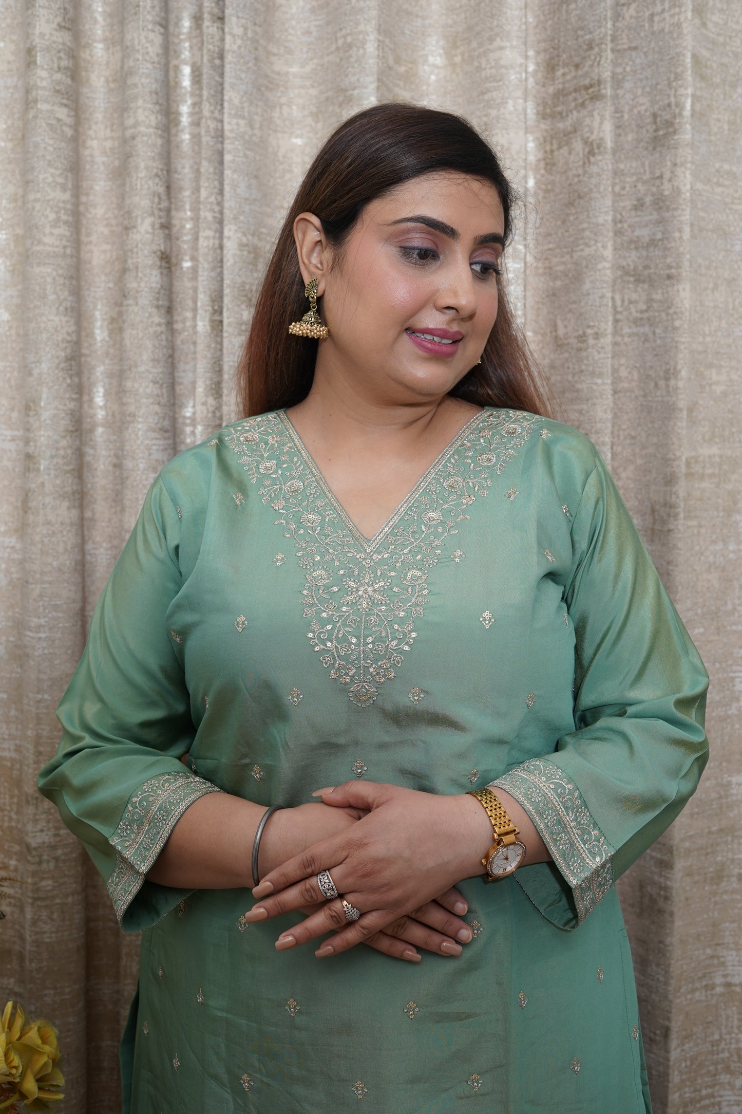 Emerald Silk Sharara Set